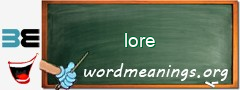 WordMeaning blackboard for lore